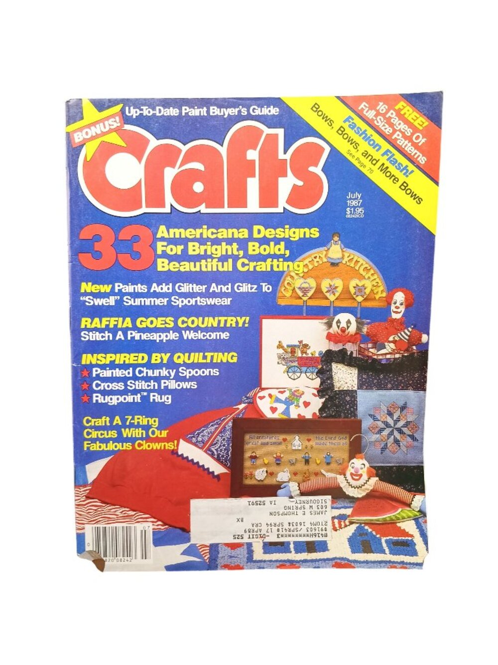 Crafts Magazine July 1987 Americana Designs & DIY Projects Vintage Issue